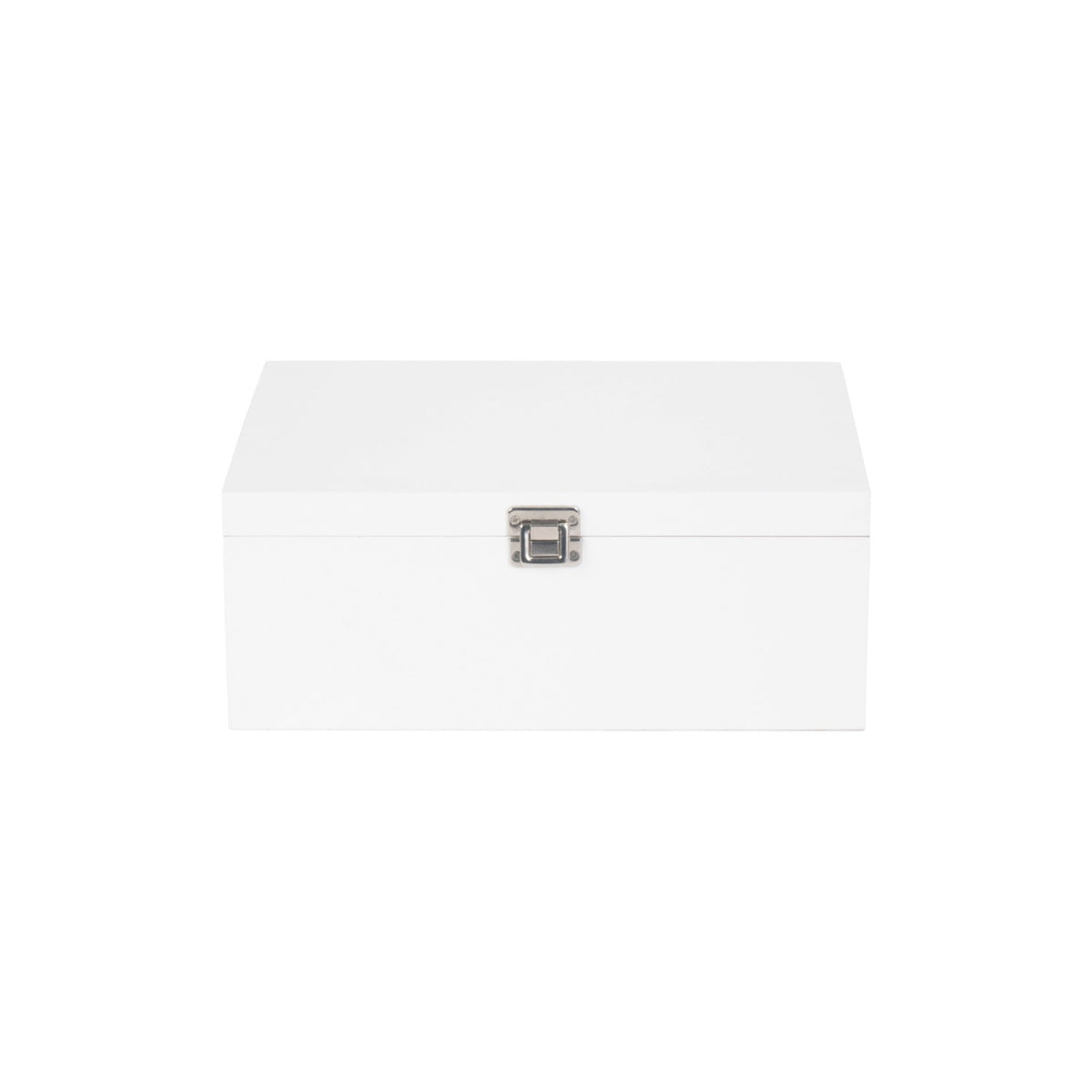 14 Inch White Wooden Keepsake Box