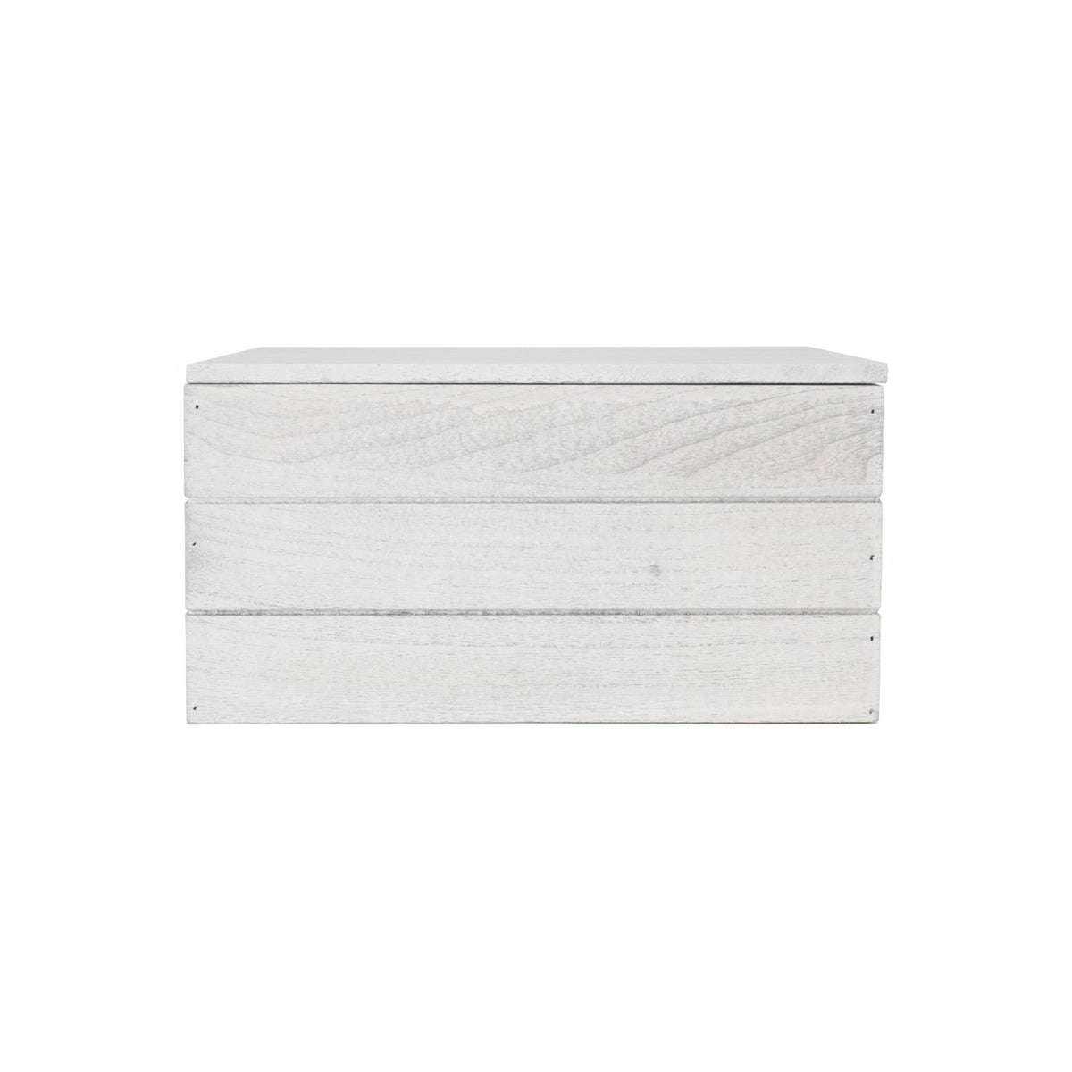 Small Vintage White Wash Star Cut-Out Box with Lid