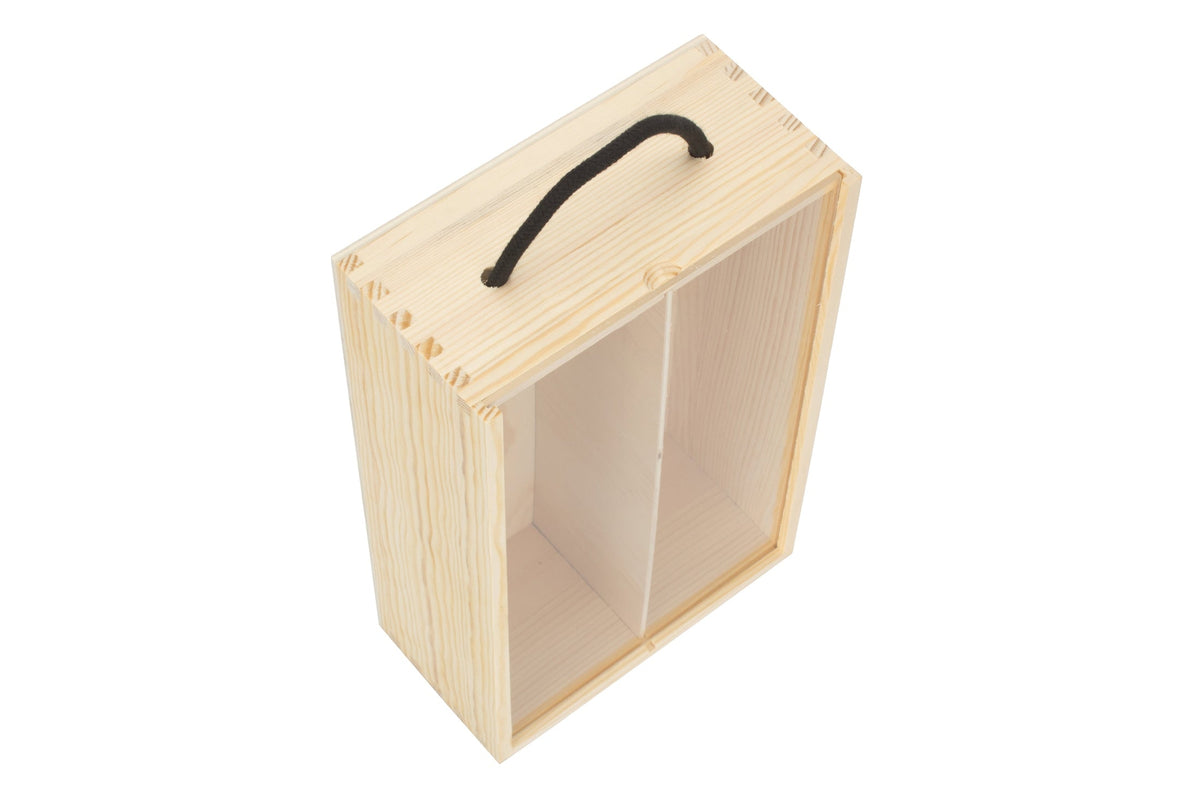 2 Bottle Box with Sliding Acrylic Lid