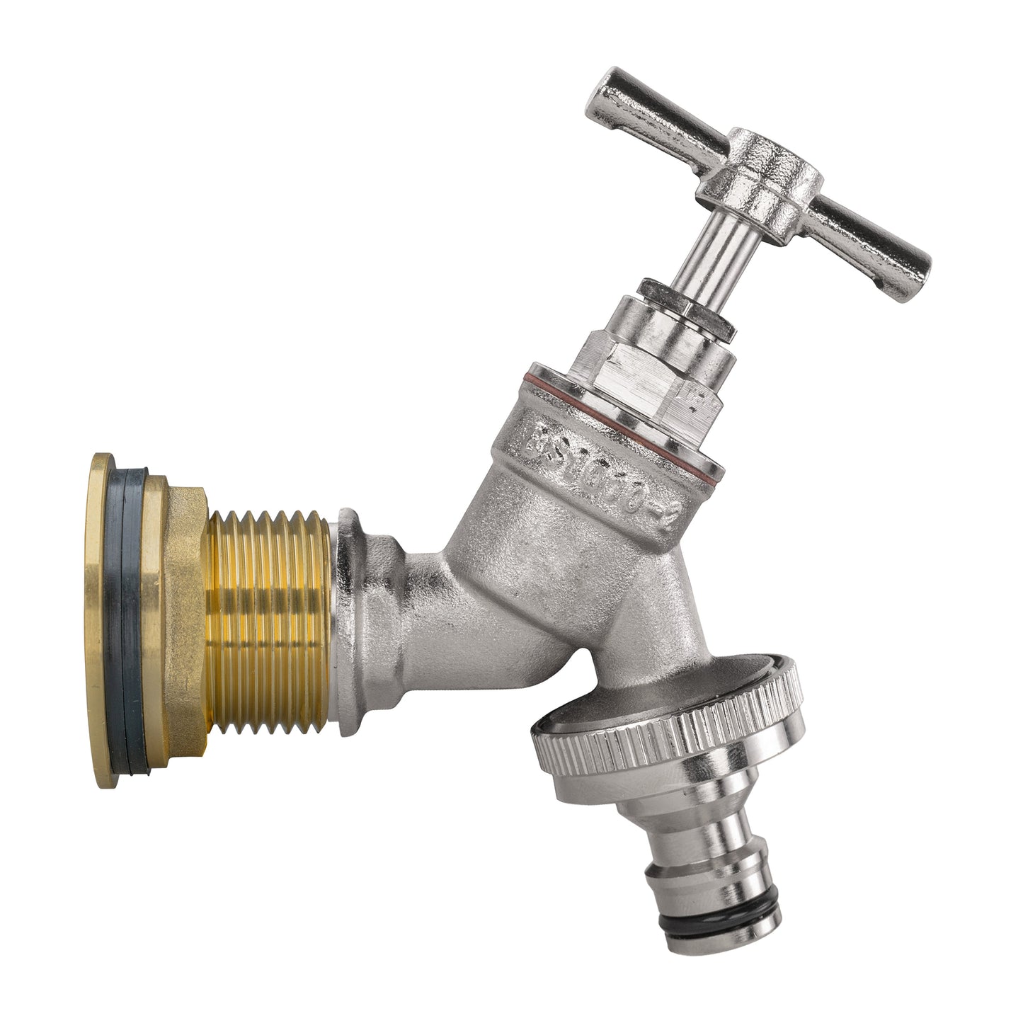 Water Butt Brass Kit 3/4" with Nickel Plated Brass Quick Connect Tap and Drill Bit