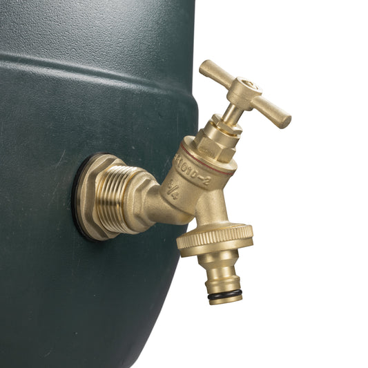 Water Butt Brass Kit 1" with Brass Quick Connect Tap