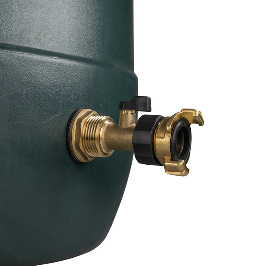 Water Butt Brass Kit 1" with Brass Valve + Geka