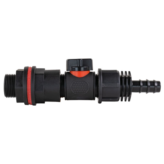 Water Butt Kit 3/4" with In-Line Valve + 1/2" Barb and Drill Bit