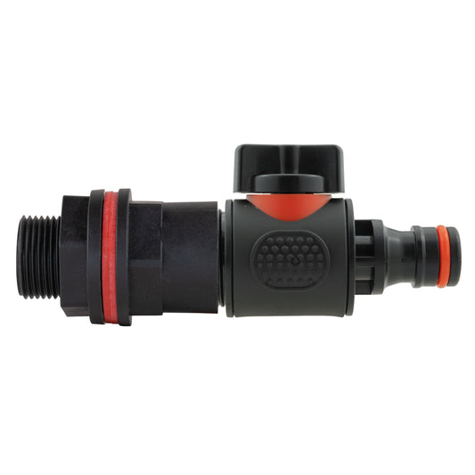 Water Butt Kit 3/4" with In-Line Quick Connector Valve and Drill Bit