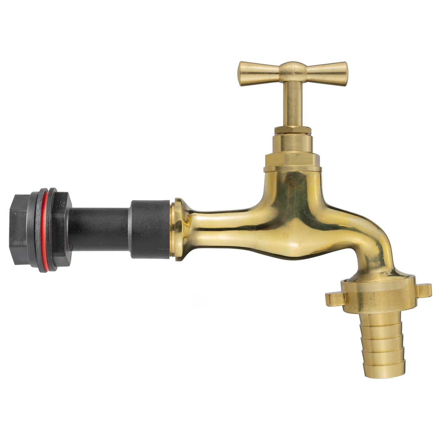 Water Butt Extension Kit 1/2" with 15mm Barbed Polished Brass Tap and Drill Bit