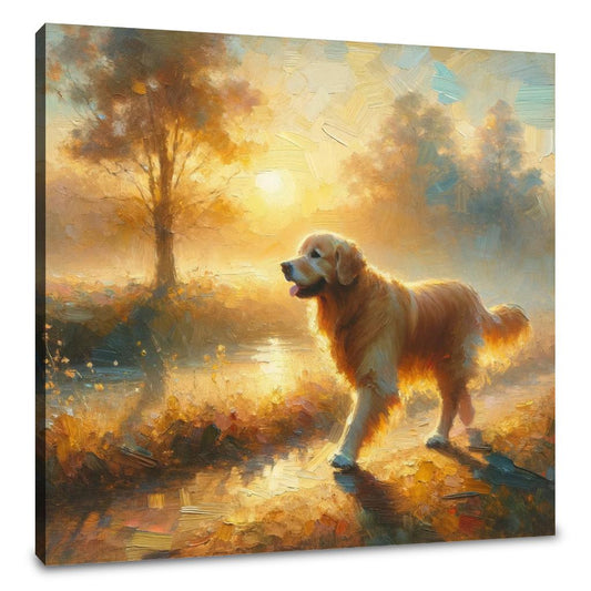Golden Sunrise Stroll Canvas
