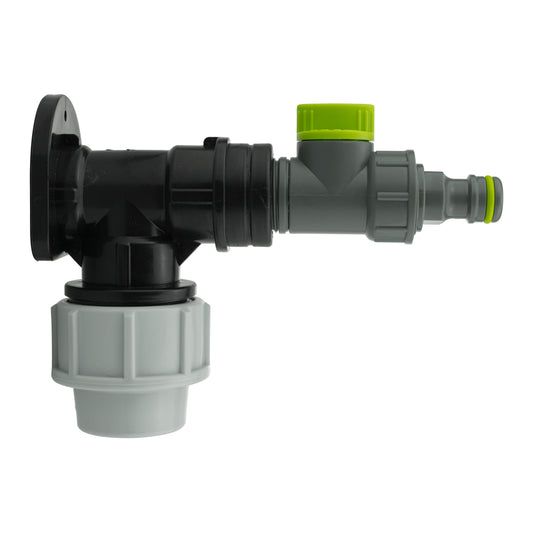 Wall Flange Kit 32mm MDPE + Quick Connector Valve