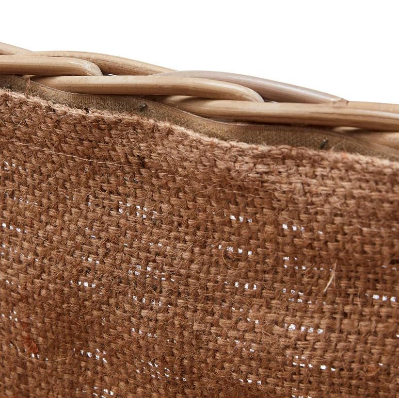 Wovenhill Kubu Rattan Rectangular Log Basket with Wheels