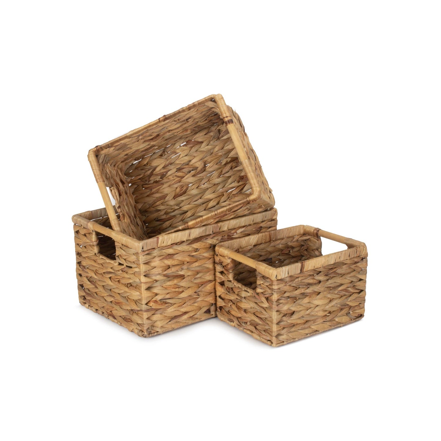 Set of 3 Nordic Water Hyacinth Storage Baskets