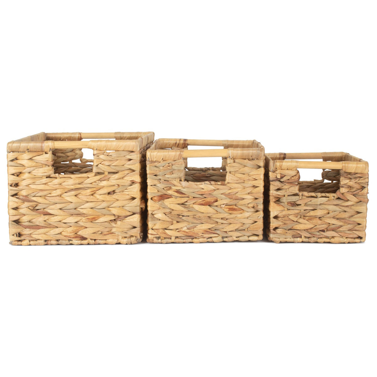 Set of 3 Nordic Water Hyacinth Storage Baskets