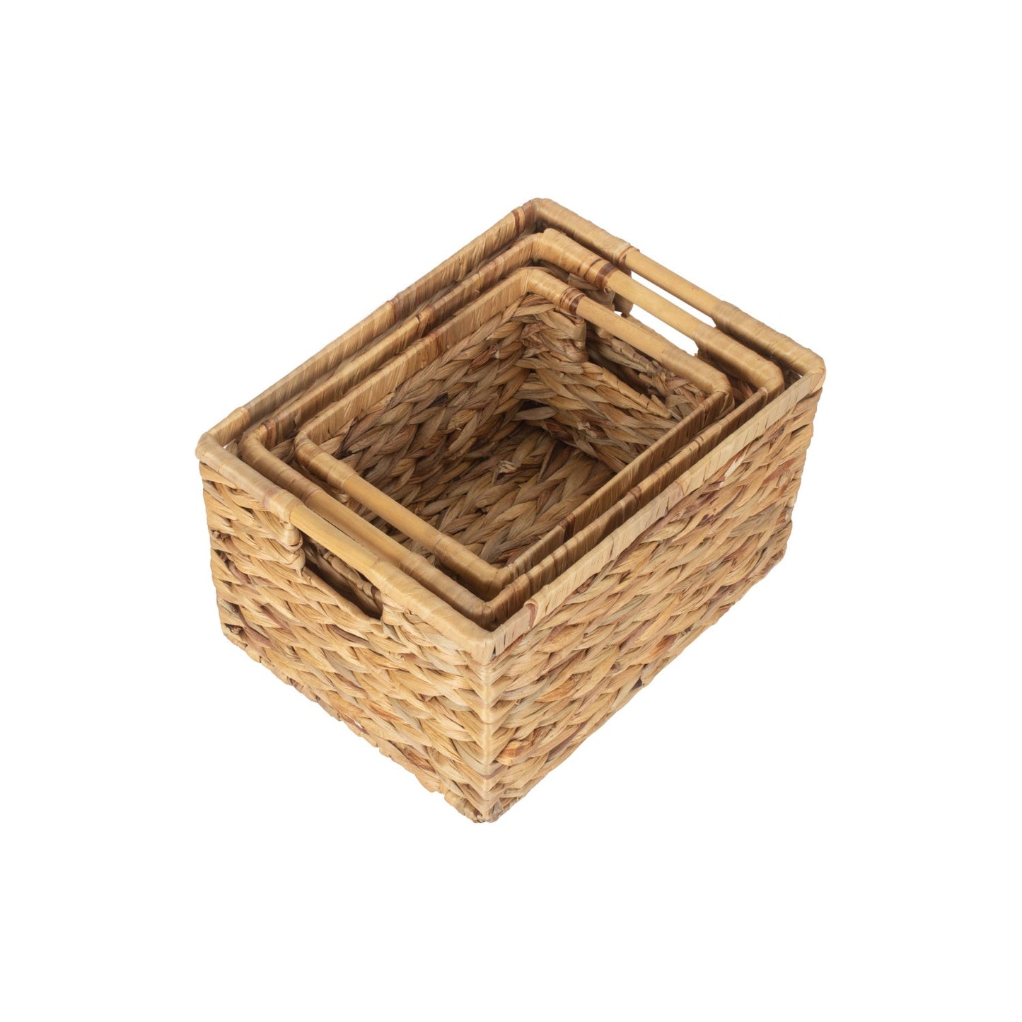 Set of 3 Nordic Water Hyacinth Storage Baskets