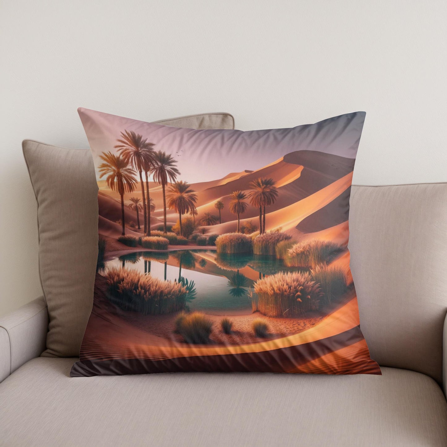 Desert Oasis Tranquillity Cotton Cushion