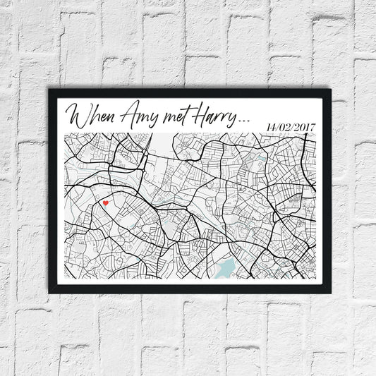 When We Met Personalised Date Any Place Country City Wall Decor Print