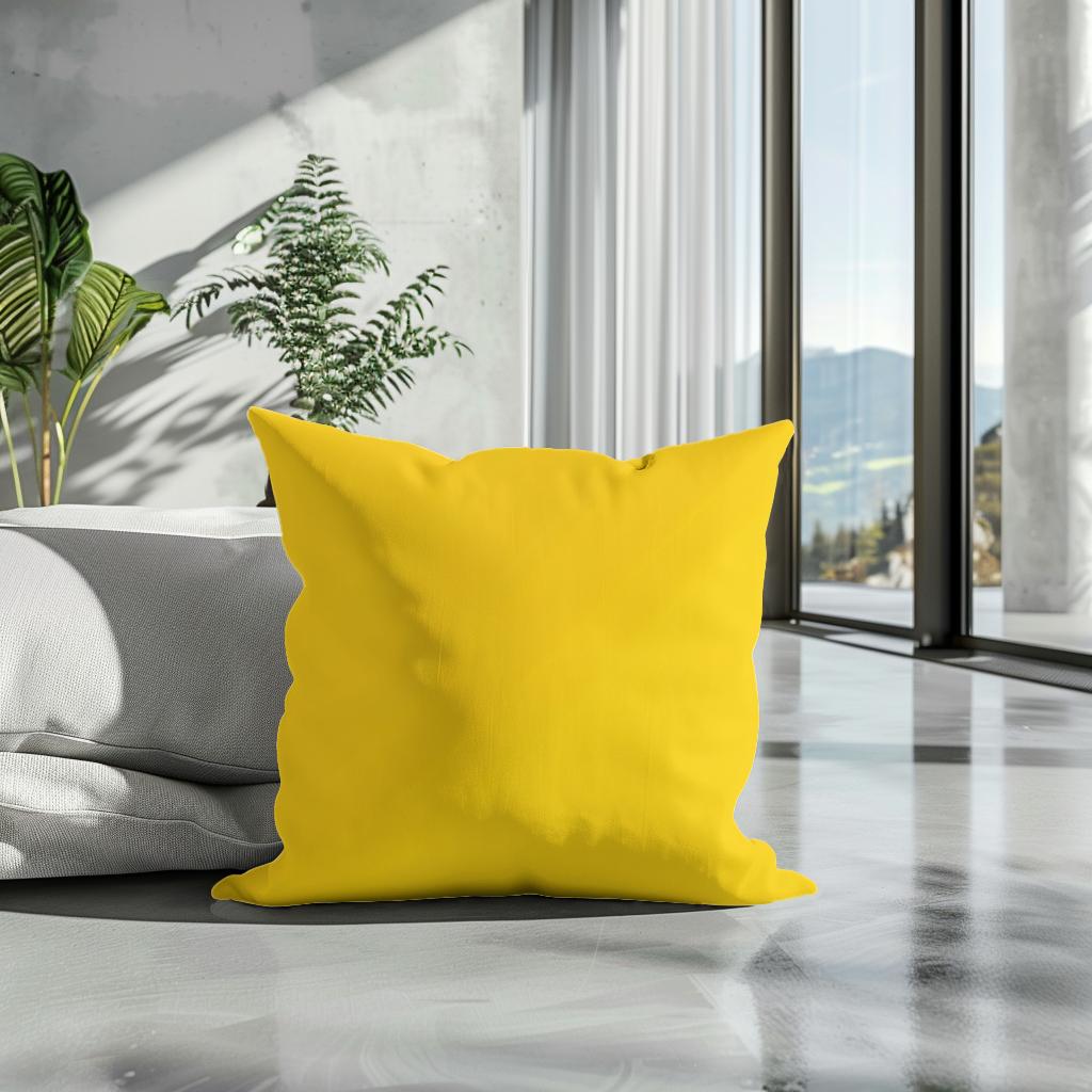 Pure Yellow Cotton Cushion