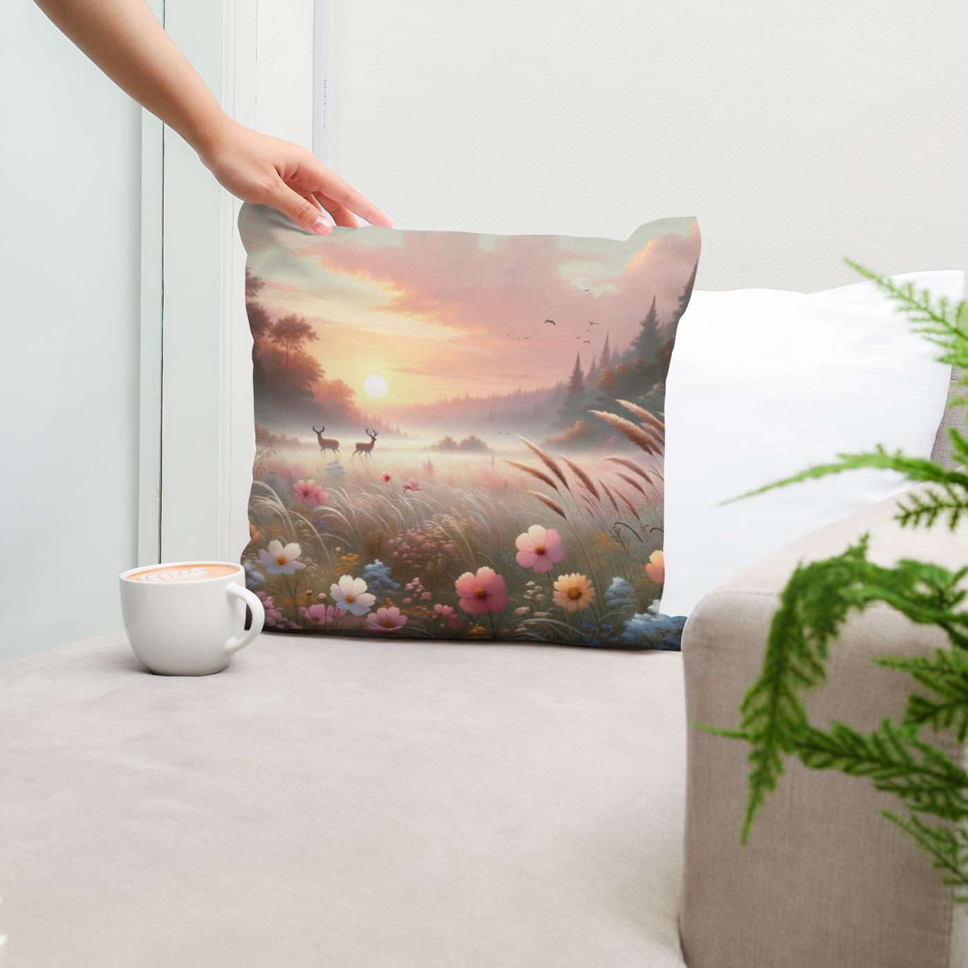 Sunrise Meadow Cotton Cushion
