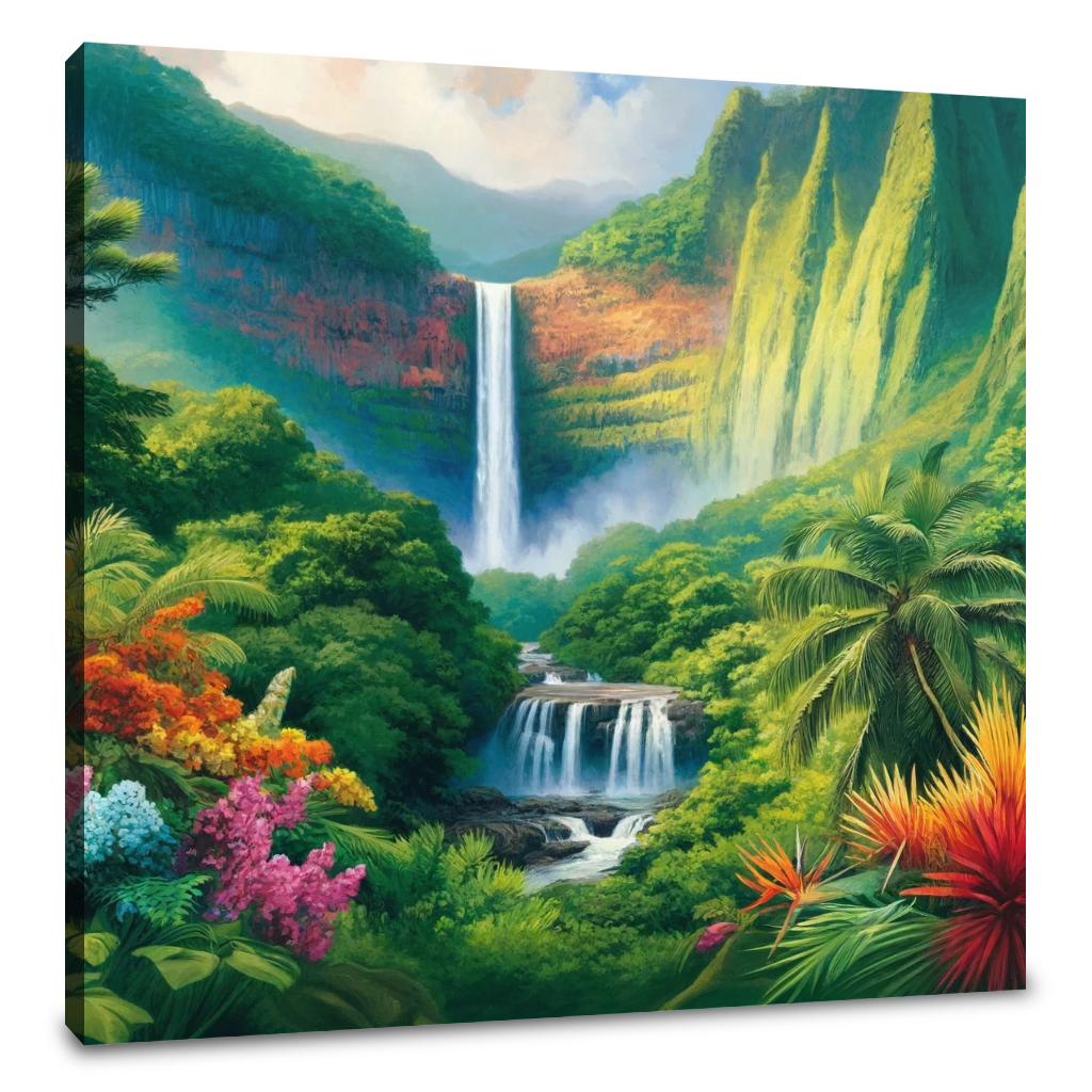 Tropical Waterfall Splendor Canvas