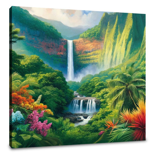 Tropical Waterfall Splendor Canvas