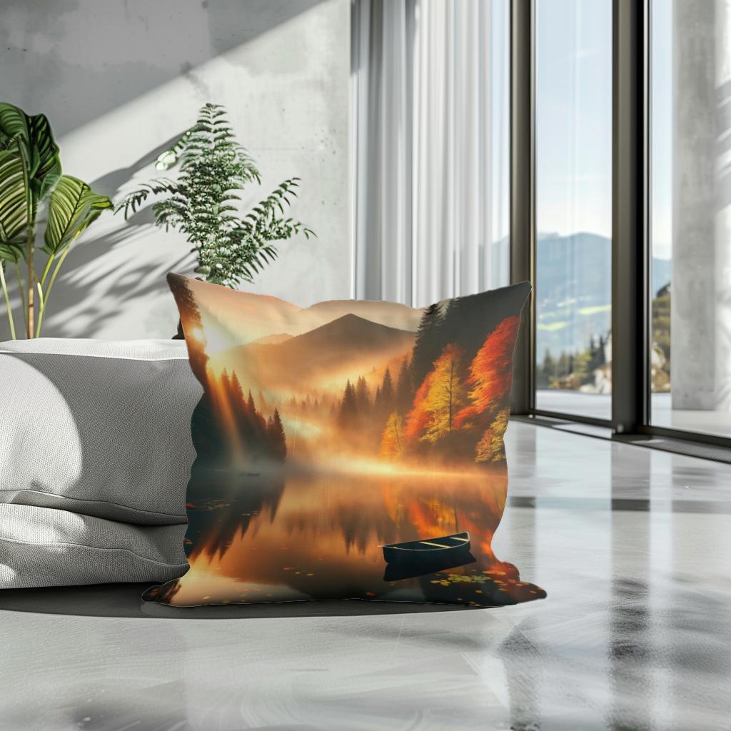 Autumn Dawn Mist Cotton Cushion