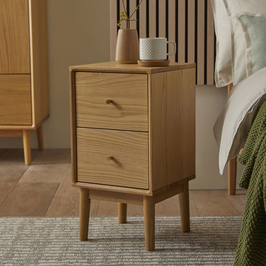 Wright Narrow Oak Bedside Table
