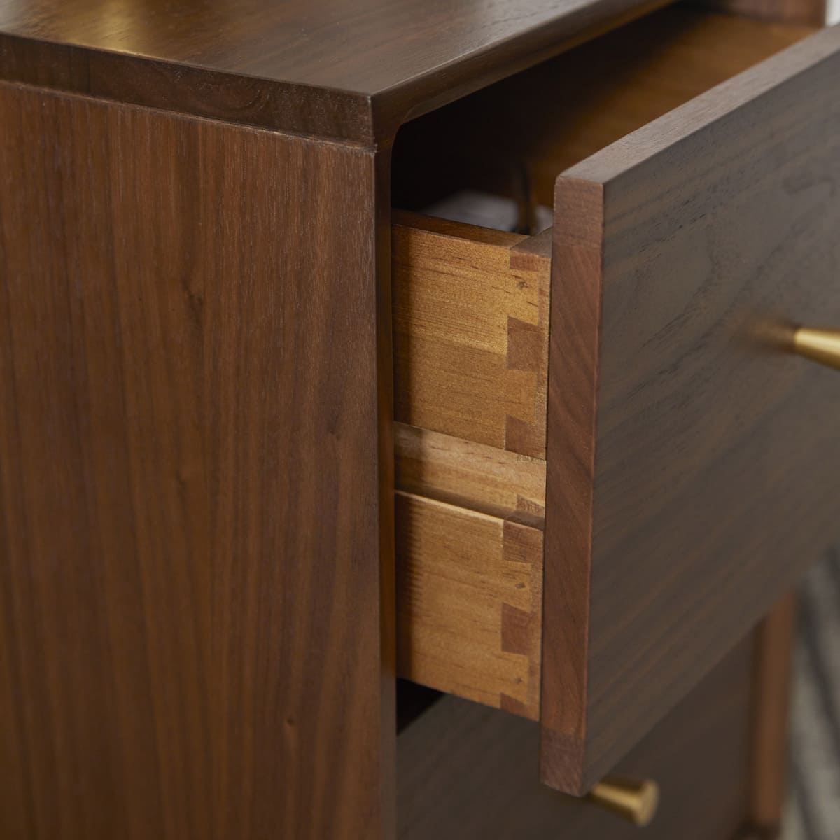 Wright Narrow Walnut Bedside Table