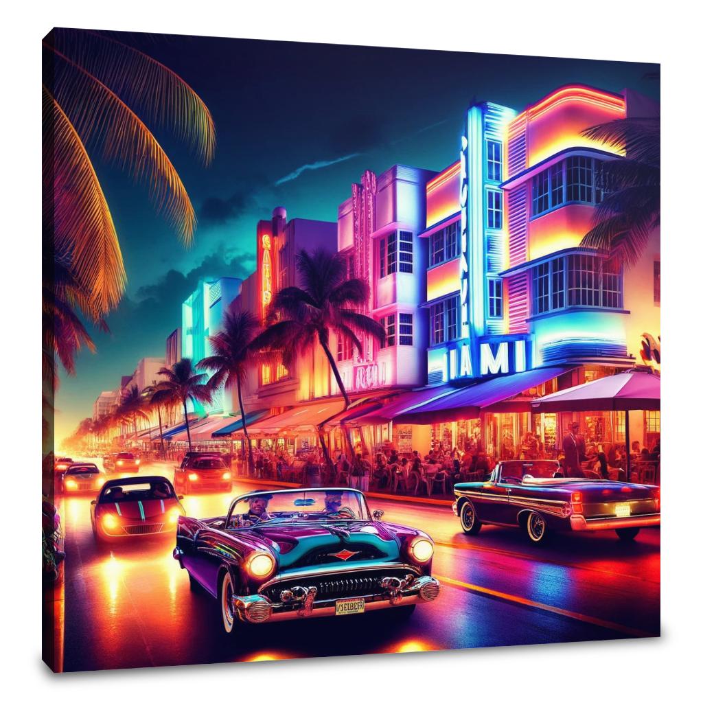 Miami Neon Majesty Canvas