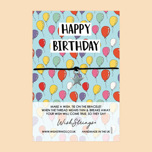Wish Bracelet - Handmade Birthday Gift With Colorful Balloons Card Design