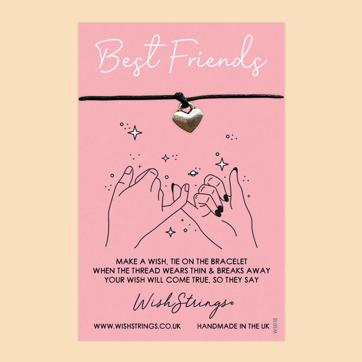 Best Friends Bracelet – Handcrafted Self-Tie Waxed Cotton Bracelet With Gift Card