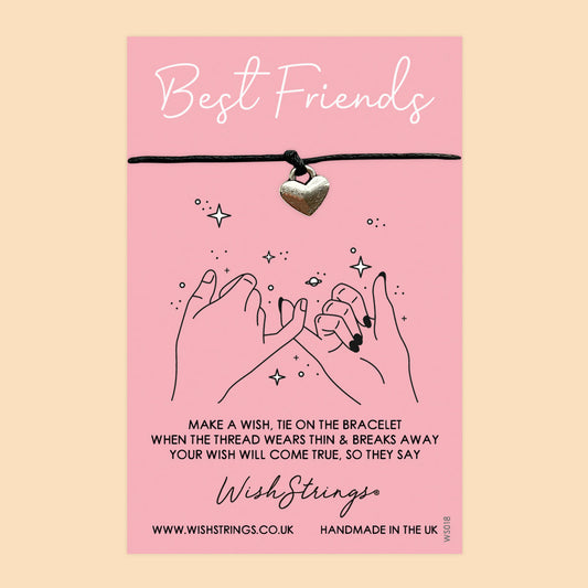 Best Friends Bracelet – Handcrafted Self-Tie Waxed Cotton Bracelet With Gift Card