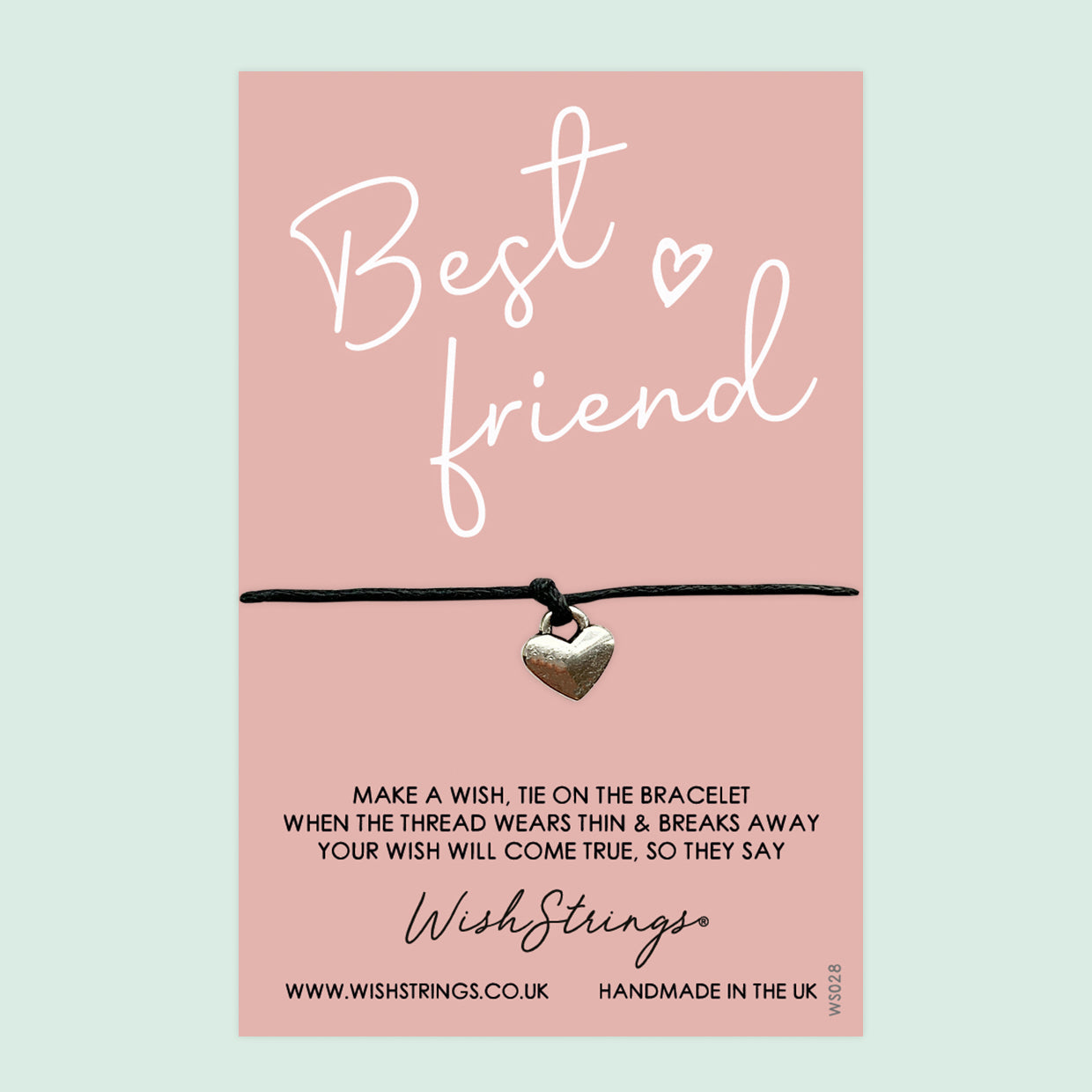 Best Friend Bracelet – Handmade Waxed Cord | Friendship Anniversary Gift Card