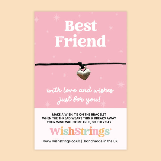 Best Friend Bracelet – Handmade Waxed Cord | Friendship Anniversary Gift Card