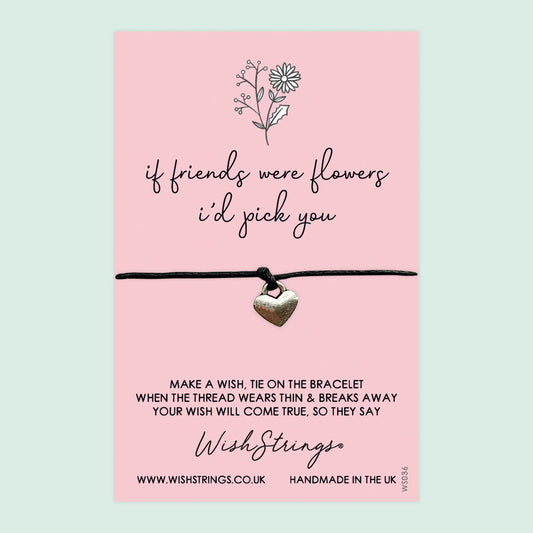 Friendship Wish Bracelet – Floral Friendship Bracelet Gift With Card | Just Because Gift Idea