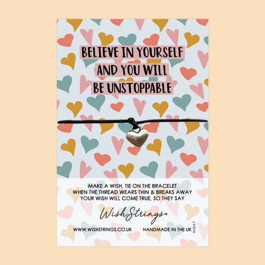 Believe in Yourself Bracelet – Motivational Jewelry With Gift Card | Exam Good Luck