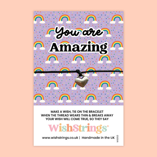 WishStrings ‘You Are Amazing’ Wish Bracelet | Positivity & Encouragement Gift | Meaningful Thank You Bracelet to Uplift & Inspire