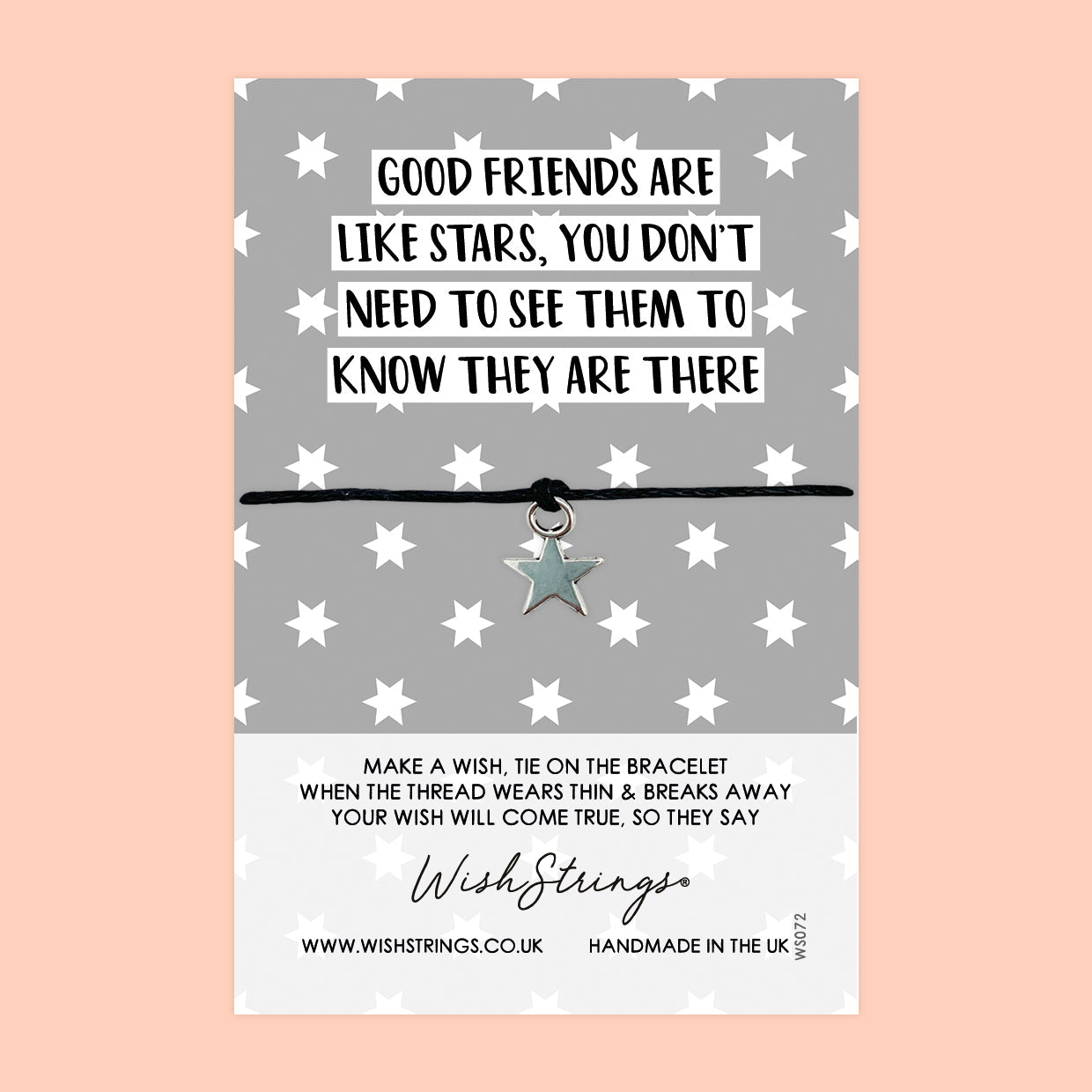 WishStrings ‘Good Friends Are Like Stars’ Wish Bracelet | Thoughtful Friendship Gift | Meaningful Bracelet for Long-Distance Friends
