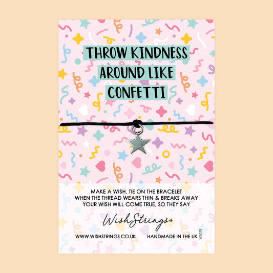 Throw Kindness Bracelet – Wish Bracelet on Gift Card | Positivity & Uplifting Gift