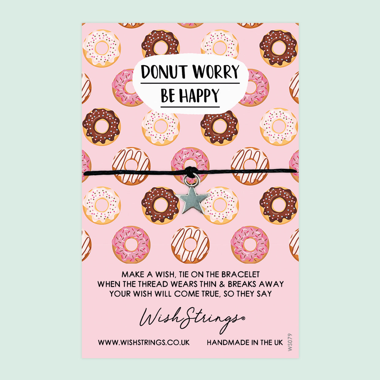 Wish Bracelet – Donut Worry Bracelet With Gift Card | Positivity Gift For Friendship