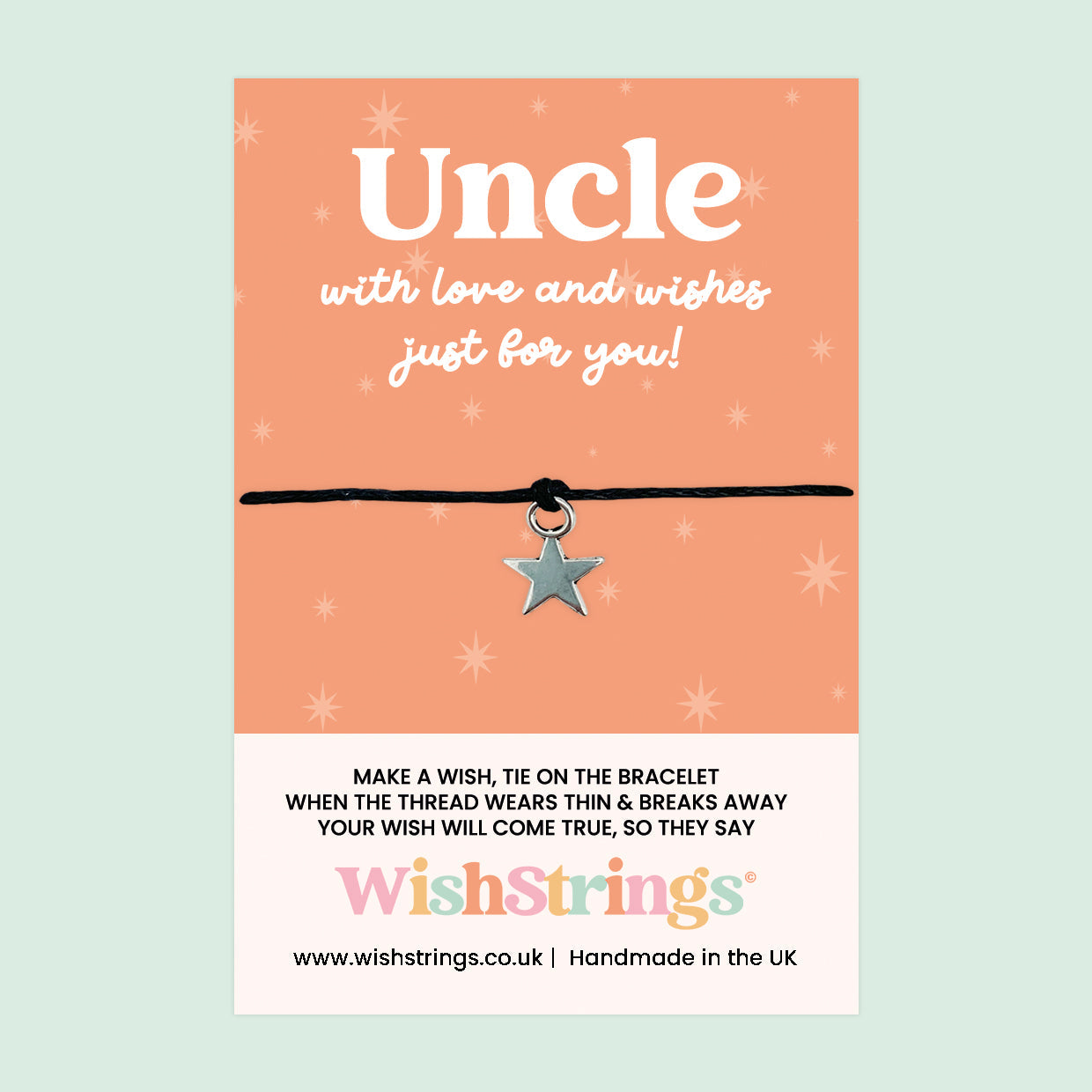Uncle Wish Bracelet – Handmade Wax Bracelet | Birthday Gift Uncle | Gift Card Included