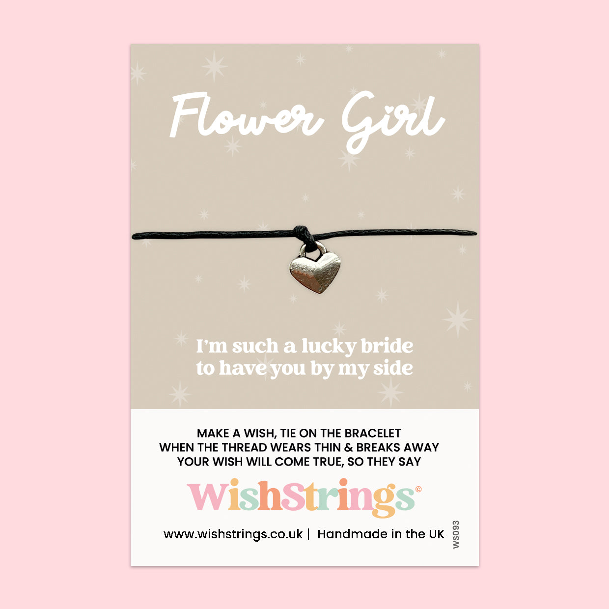 Flower Girl Wish Bracelet – Handmade UK Bridal Party Bracelet | Wedding Keepsake Gift