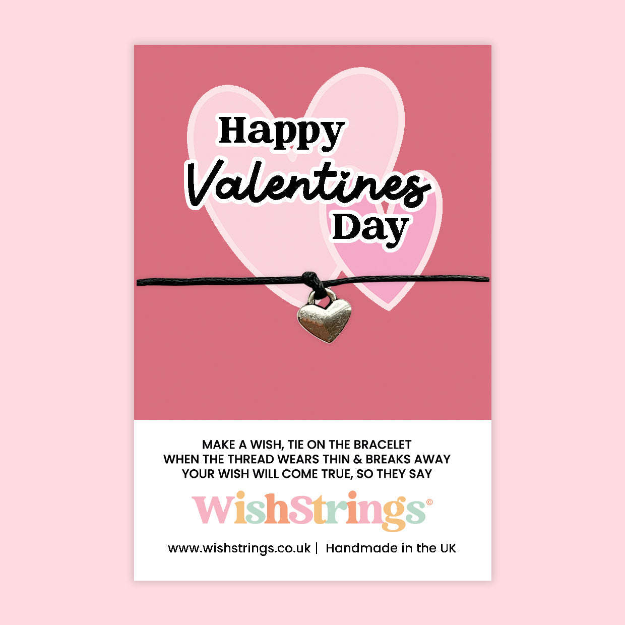 WishStrings ‘Happy Valentines Day’ Wish Bracelet | Romantic Gift for Her or Him | Heartfelt Handmade Keepsake | Thoughtful Valentine’s Day Token