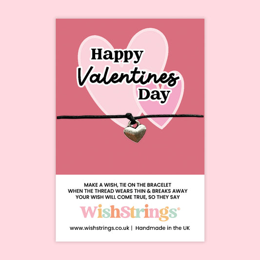WishStrings ‘Happy Valentines Day’ Wish Bracelet | Romantic Gift for Her or Him | Heartfelt Handmade Keepsake | Thoughtful Valentine’s Day Token