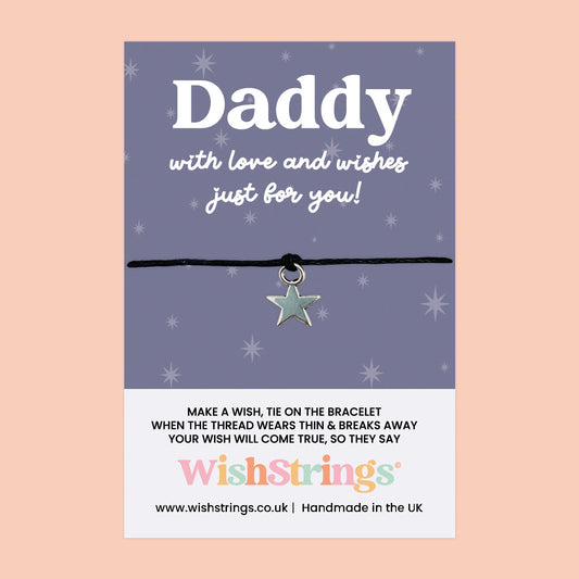 Daddy WishStrings Bracelet – Handmade Waxed Cotton Father's Day Bracelet With Gift Card
