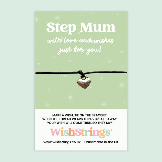 WishStrings ‘Step Mum – With Love and Wishes Just for You’ Wish Bracelet | Thoughtful Gift for Stepmum | Handmade Keepsake Jewellery
