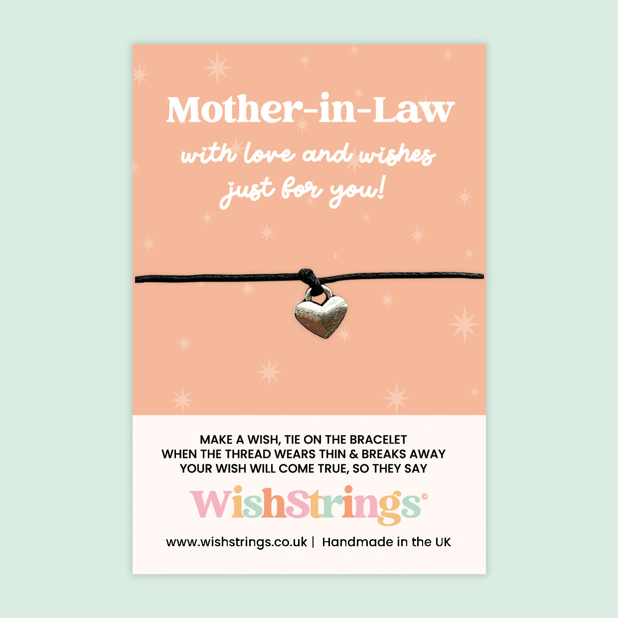 WishStrings ‘Mother-in-Law – With Love and Wishes Just for You’ Wish Bracelet | Thoughtful Gift for Mum-in-Law | Heartfelt Keepsake for Family Moments