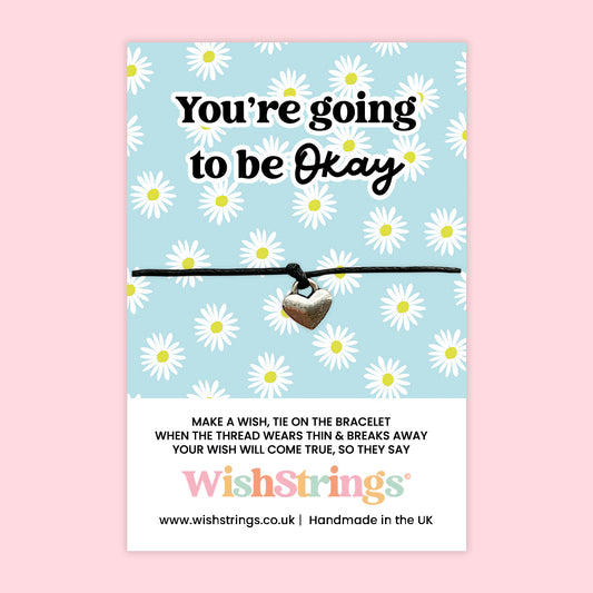 WishStrings ‘You Are Going to Be Okay’ Wish Bracelet | Comforting Gift for Tough Times | Meaningful Thinking of You Keepsake