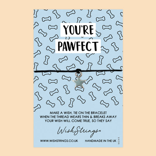 WishStrings ‘You’re Pawfect’ Wish Bracelet | Cute Dog-Themed Gift | Thoughtful Keepsake for Couples & Love