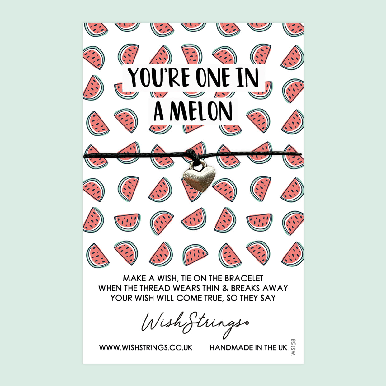 WishStrings ‘You Are One in a Melon’ Wish Bracelet | Cute Watermelon Design | Thoughtful Gift for Friendship & Appreciation