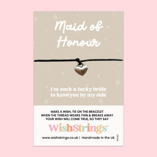 Maid of Honour Bracelet – Handmade Wish Bracelet on Card | Bridal Party Gift