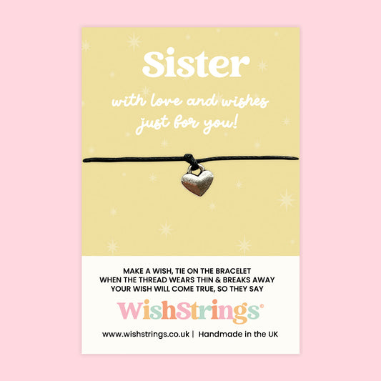 Sister Wish Bracelet – Handmade Wish String Bracelet with Gift Card for Birthday