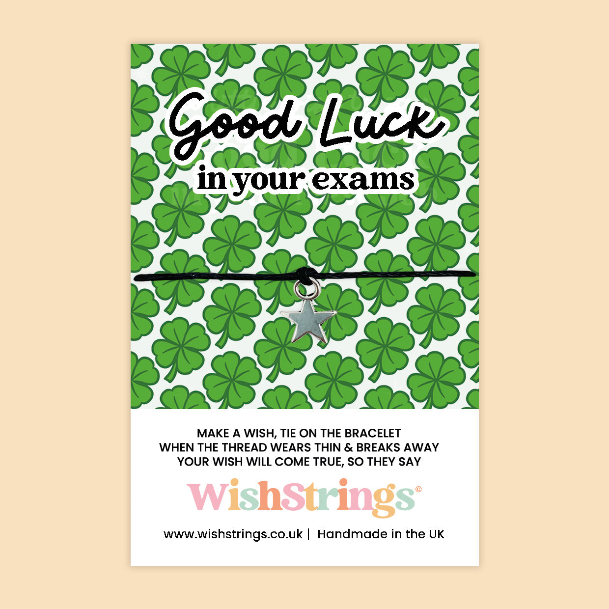 Good Luck Exam Bracelet – Handmade Wish Bracelet With Celebration Gift Card