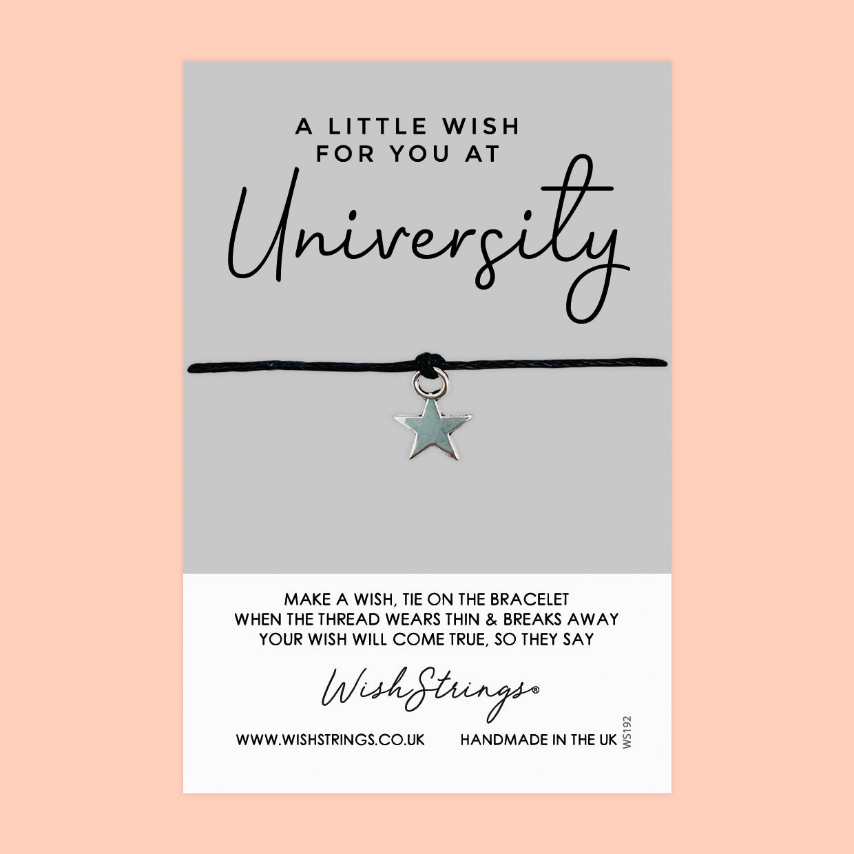 University Wish Bracelet – Academic Success Gift | Goal Setting Bracelet with Free Gift Card